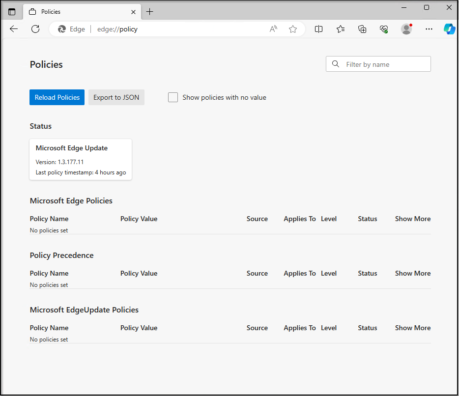 Image 19: Edge Policy View, Personal Profile