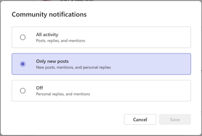 Options for community notifications