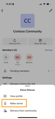 Community settings
