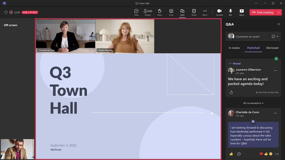 Town halls in Microsoft Teams, a new experience to host and deliver large-scale, internal events.