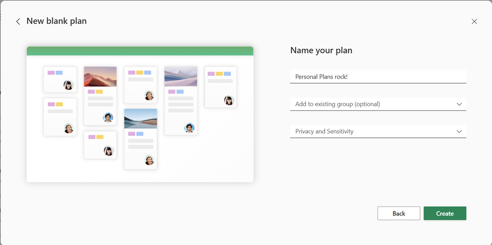 Create a personal plan in Planner – one not associated to an existing group – it’s only accessible to the creator until further shared.
