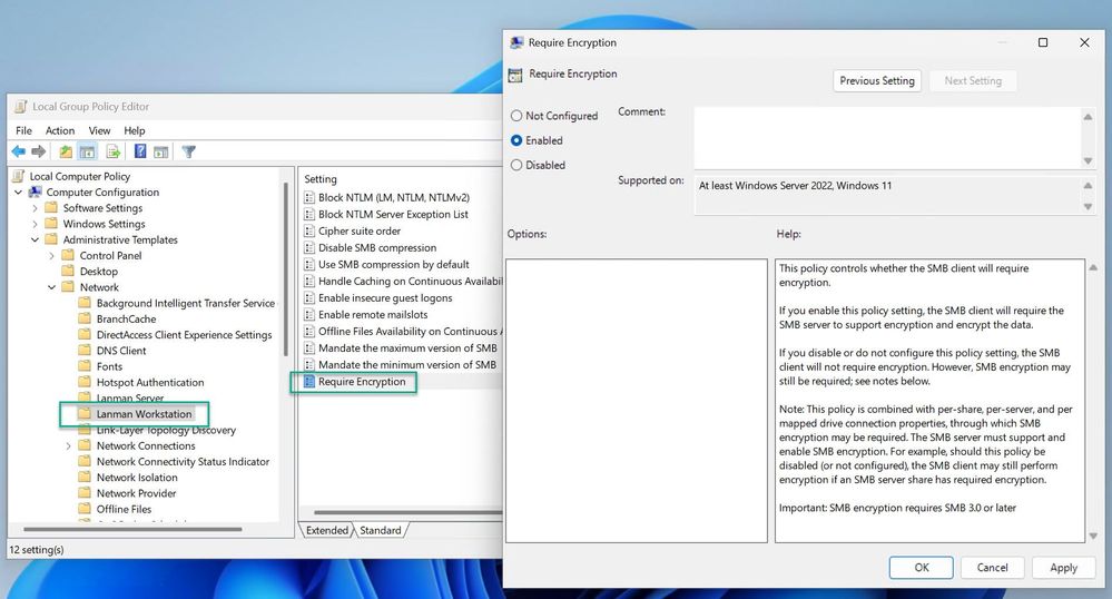 Group Policy editor UI