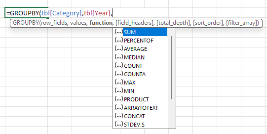 Function autocomplete list
