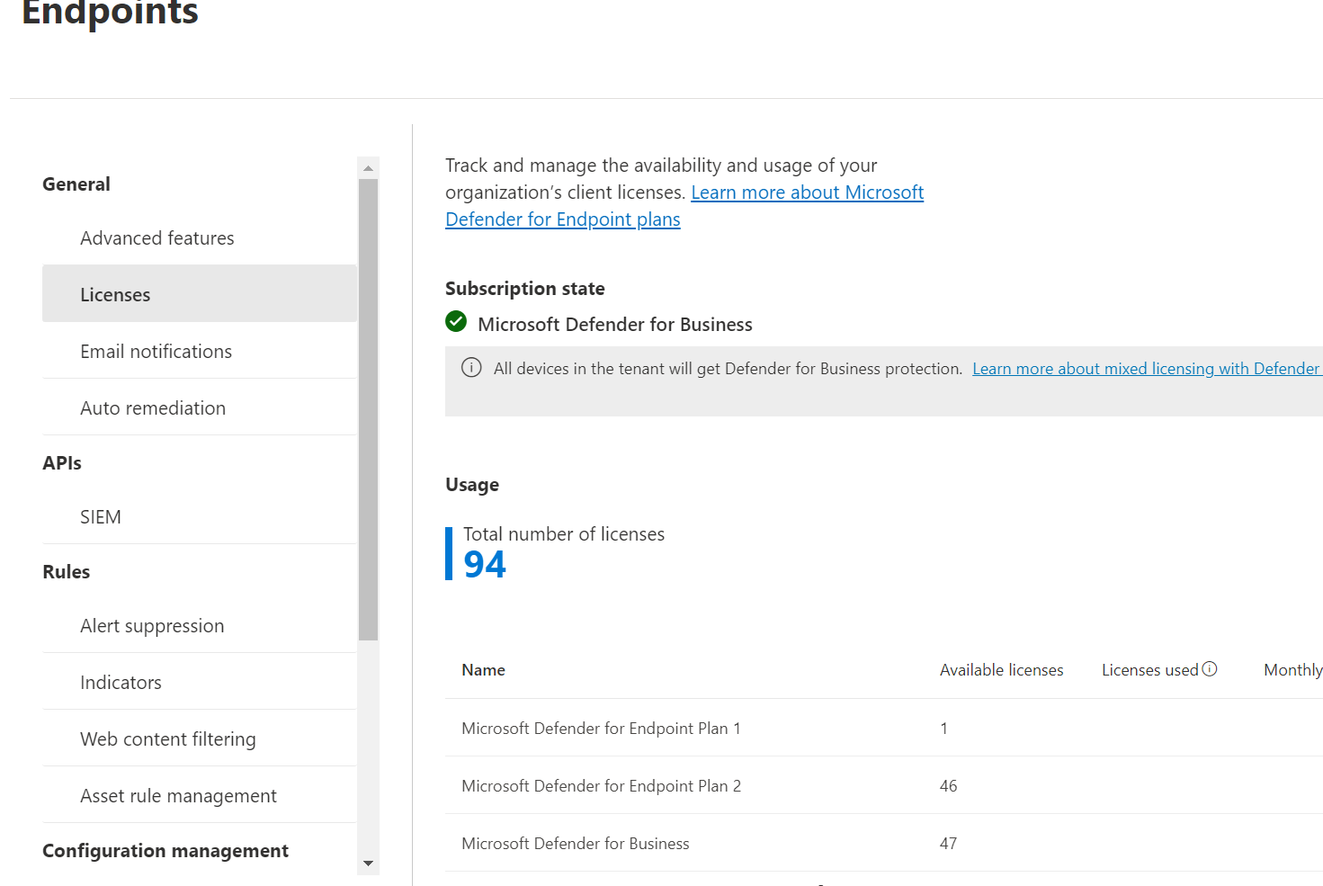 Defender Plan 2 with Business Premium licensing in Defender Security ...