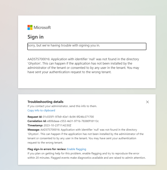 Azure Authentication, client_id is null and scope now contains client ...