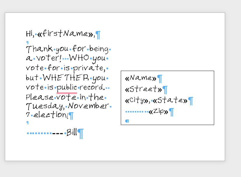 Mailmerge Document with fields