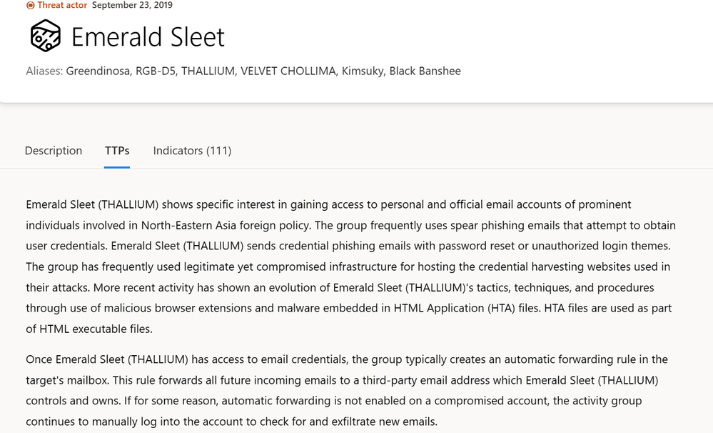 Adversary Intel Profile for Emerald Sleet