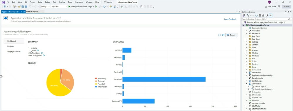 Application and Code Assessment for a .NET Web Application