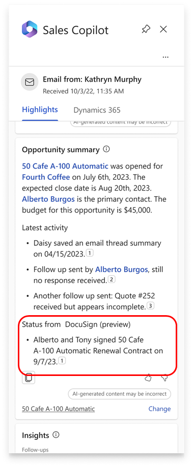 Contract activity updates from DocuSign in Sales Copilot.png