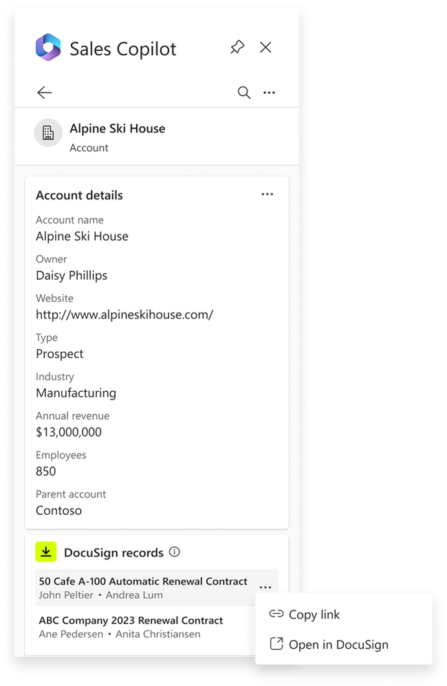 Open Agreements in DocuSign from  Sales Copilot.png