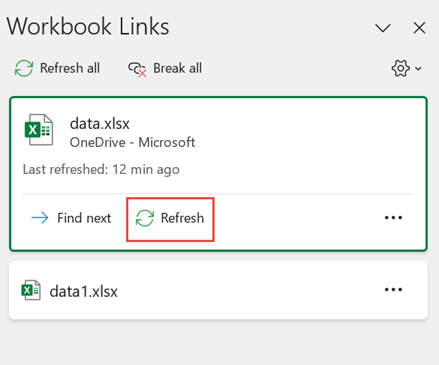 Workbooks Links Refresh