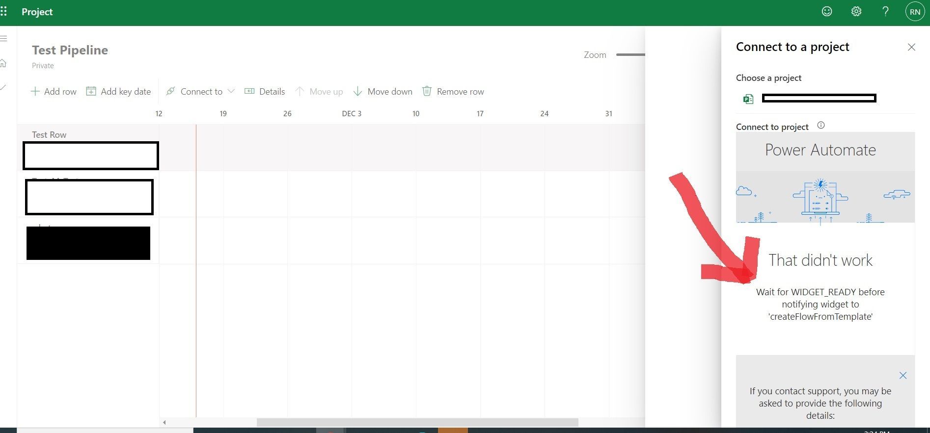 Urgent Help Needed Connecting a Project in Roadmap | Microsoft ...