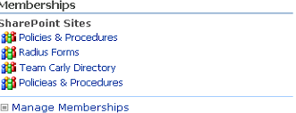 Old sites in memberships on a user's profile in SharePoint server 2007