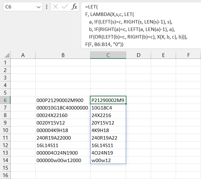 Example: In-Cell Recursive Lambda Function