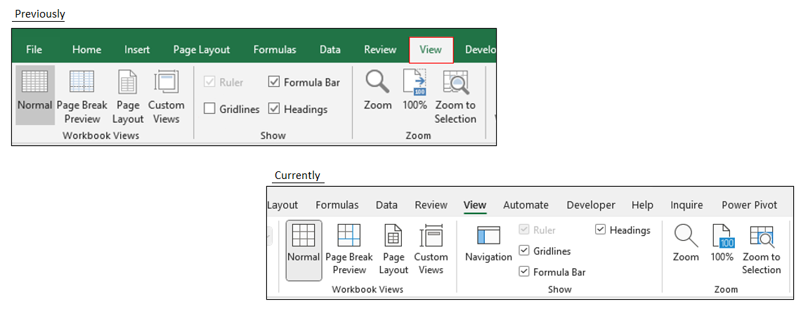 View ribbon tab checkboxes no longer aligned | Microsoft Community Hub