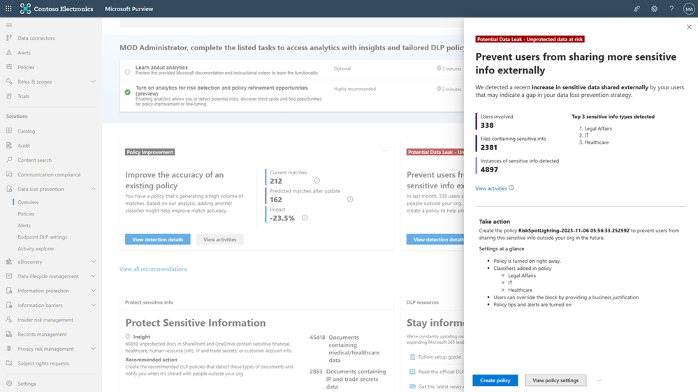 Figure 4: Recommended policy details