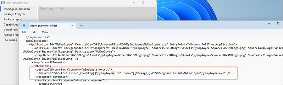 Screenshot of the dependency example highlighted by a red box.