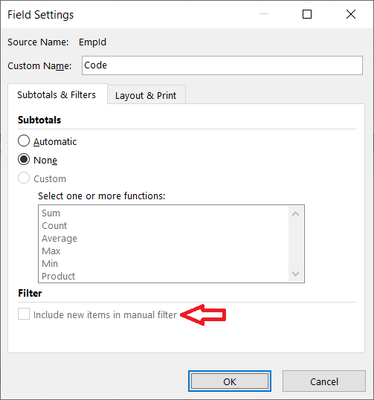 Field Settings Greyed-Out