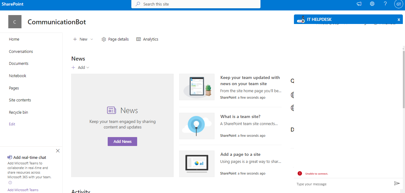 How Can i integrate PVA chatbot in sharepoint online site | Microsoft ...